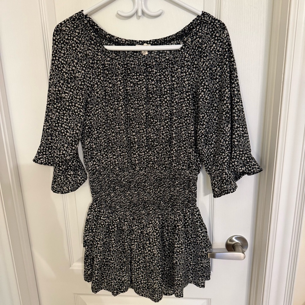 Promesa Black and White Floral Romper